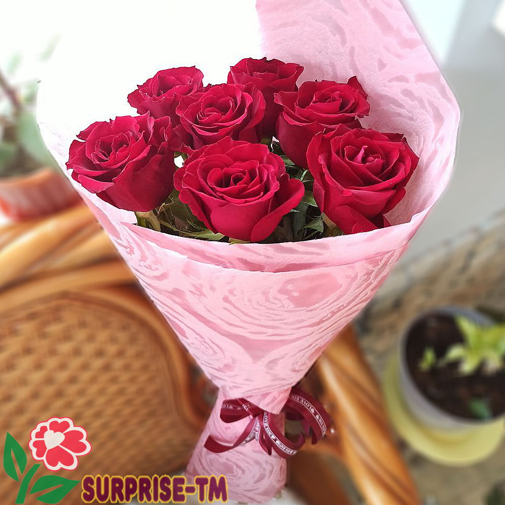 картинка Букет "Гульнар" из 7 красных роз (Иран) от магазина Surprise-TM.com