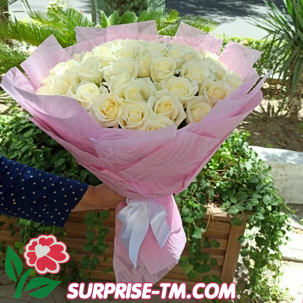 картинка Букет "Акгюль" из 51 белой розы (Иран) от магазина Surprise-TM.com